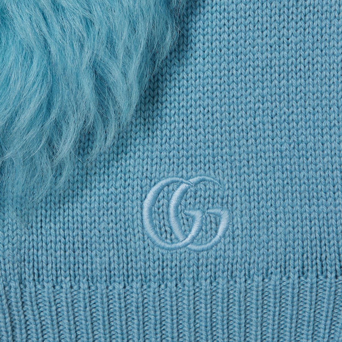 Knit wool cashmere cardigan in light blue - thumbnail 2