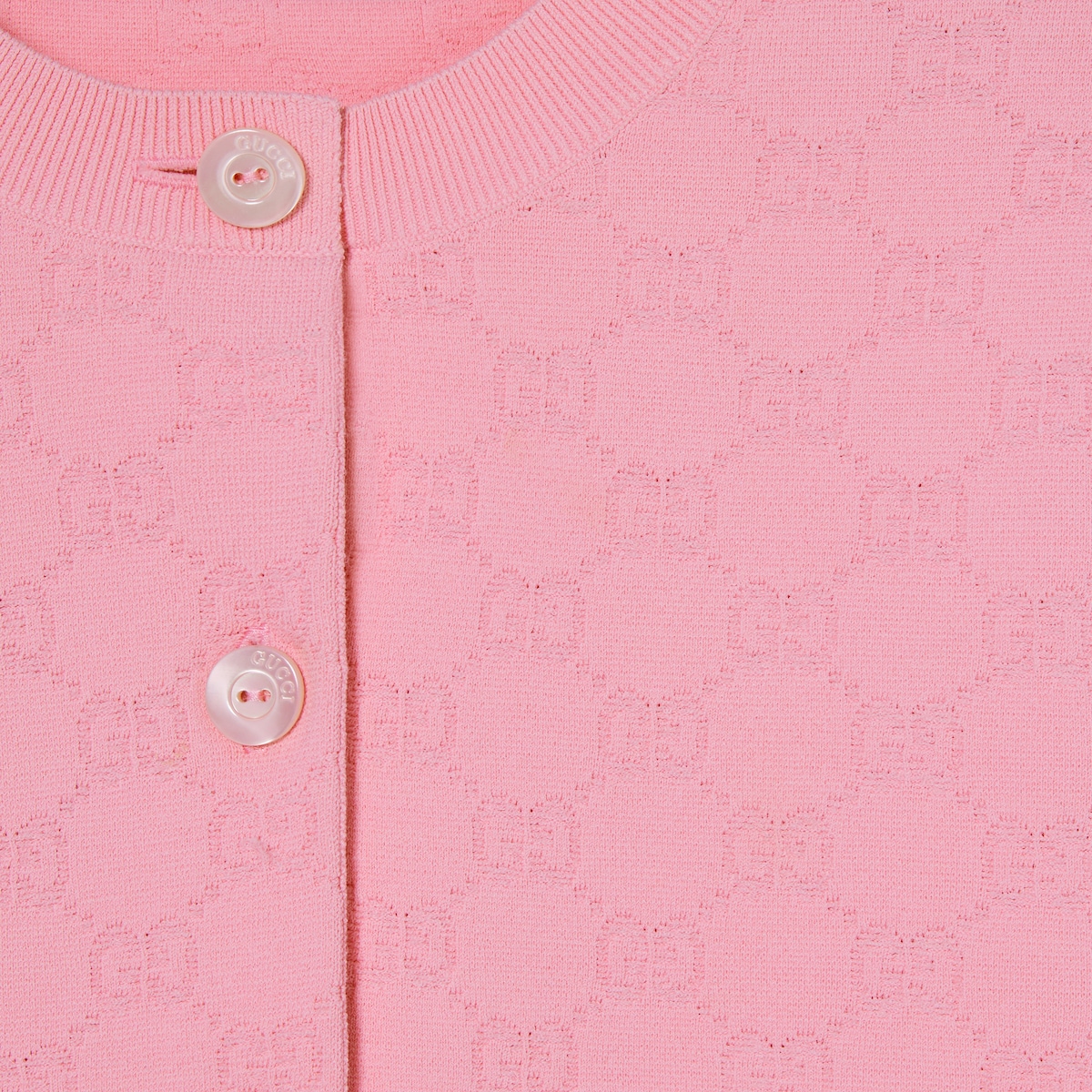 GG fine fabric jacquard cardigan in light pink