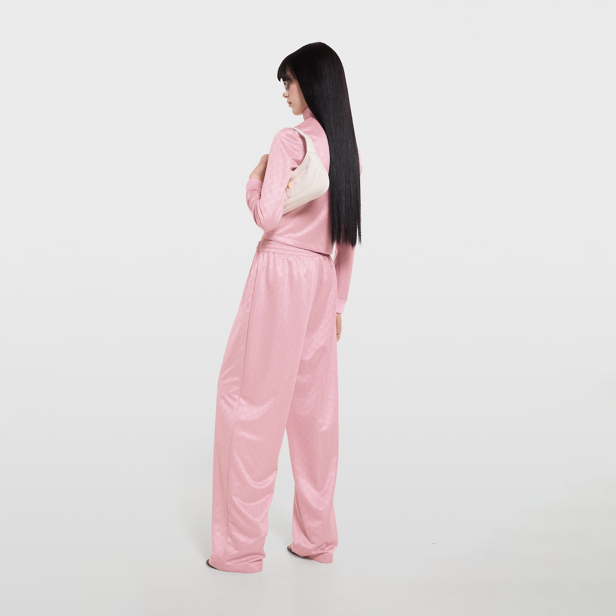 GG jersey jacquard leisure pants in light pink