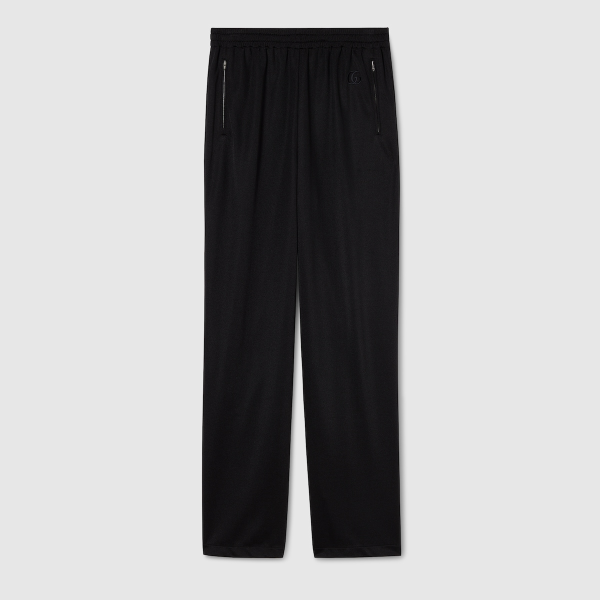 Jersey leisure pants with embroidery in black - thumbnail 4