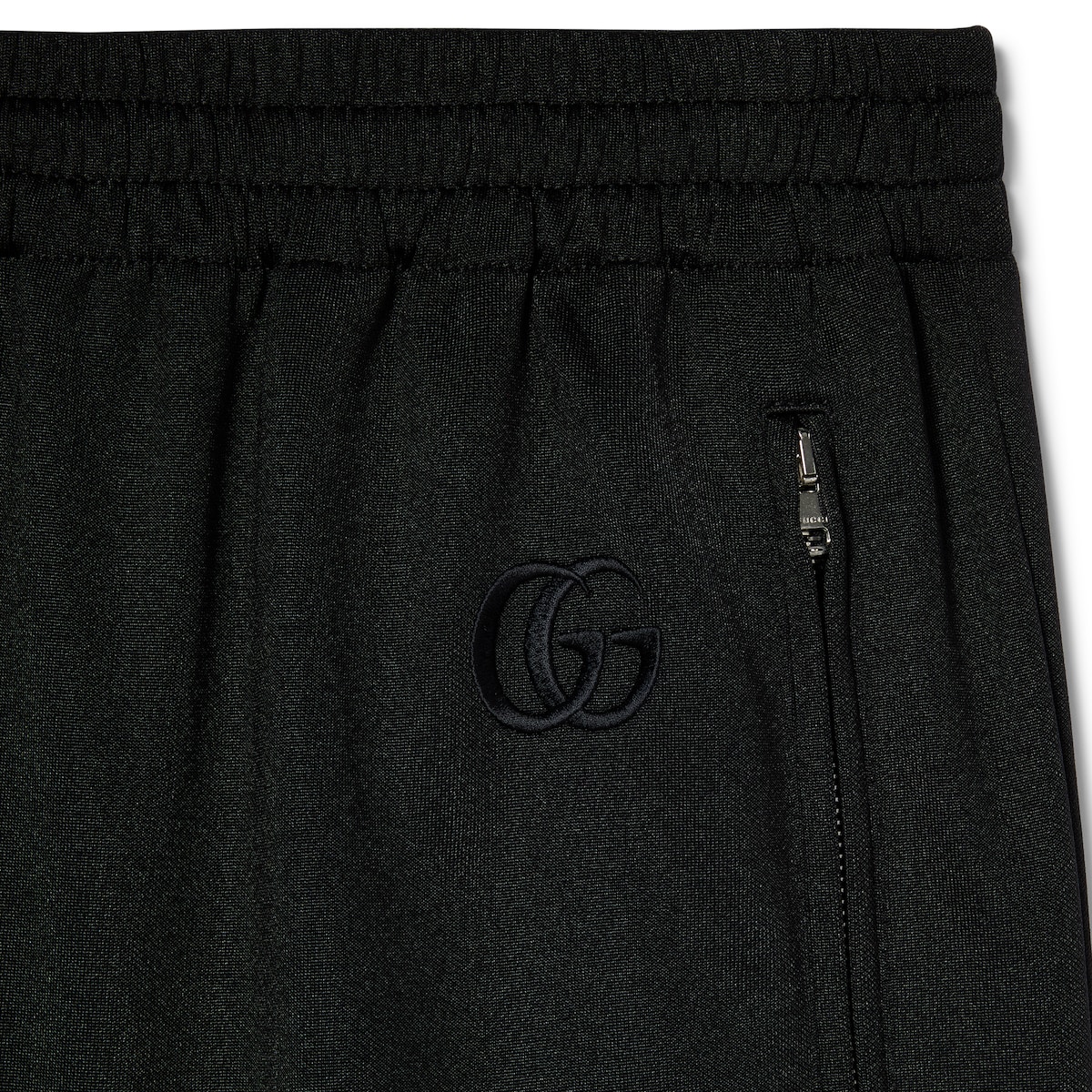 Jersey leisure pants with embroidery in black - thumbnail 2