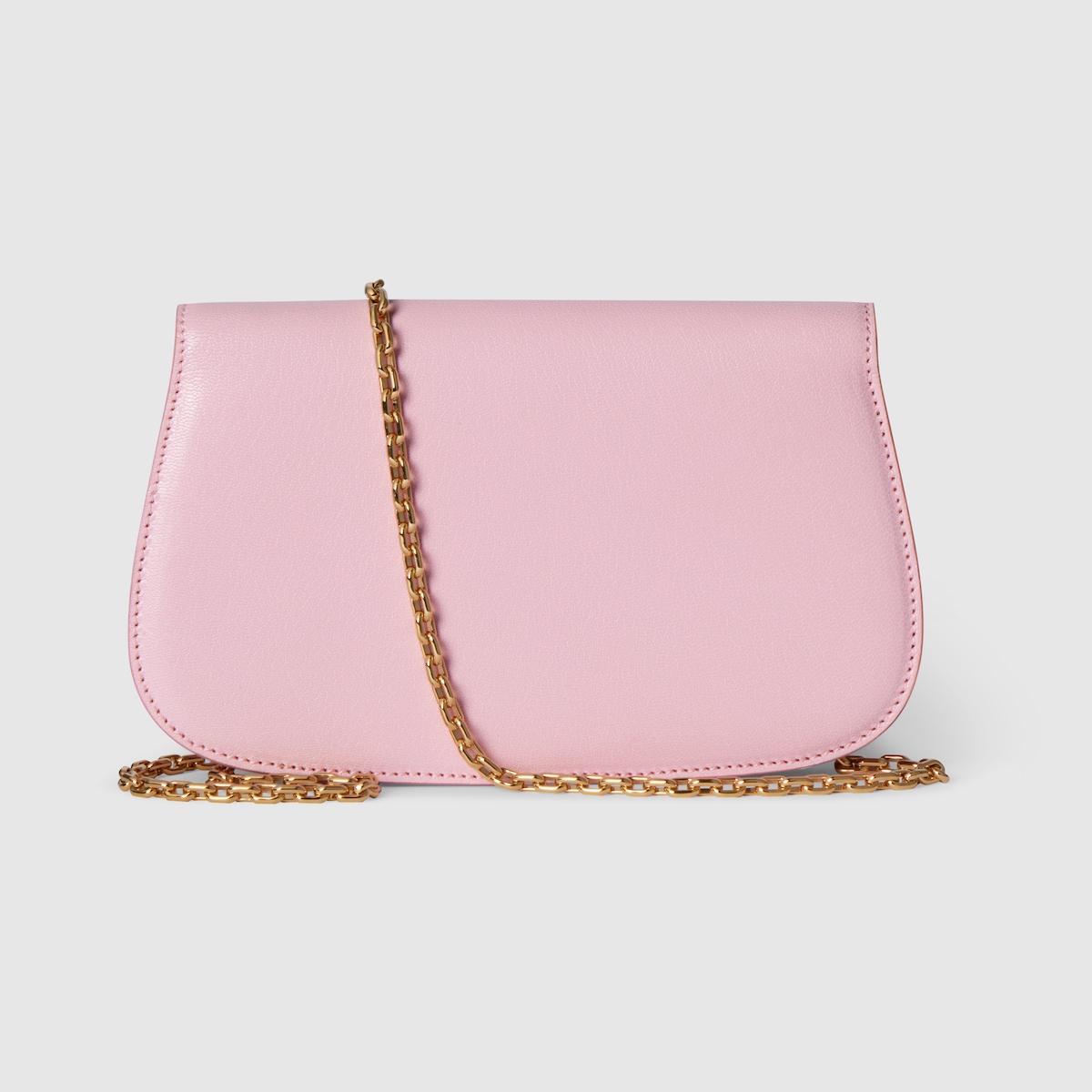 Bamboo clutch in light pink leather - thumbnail 4