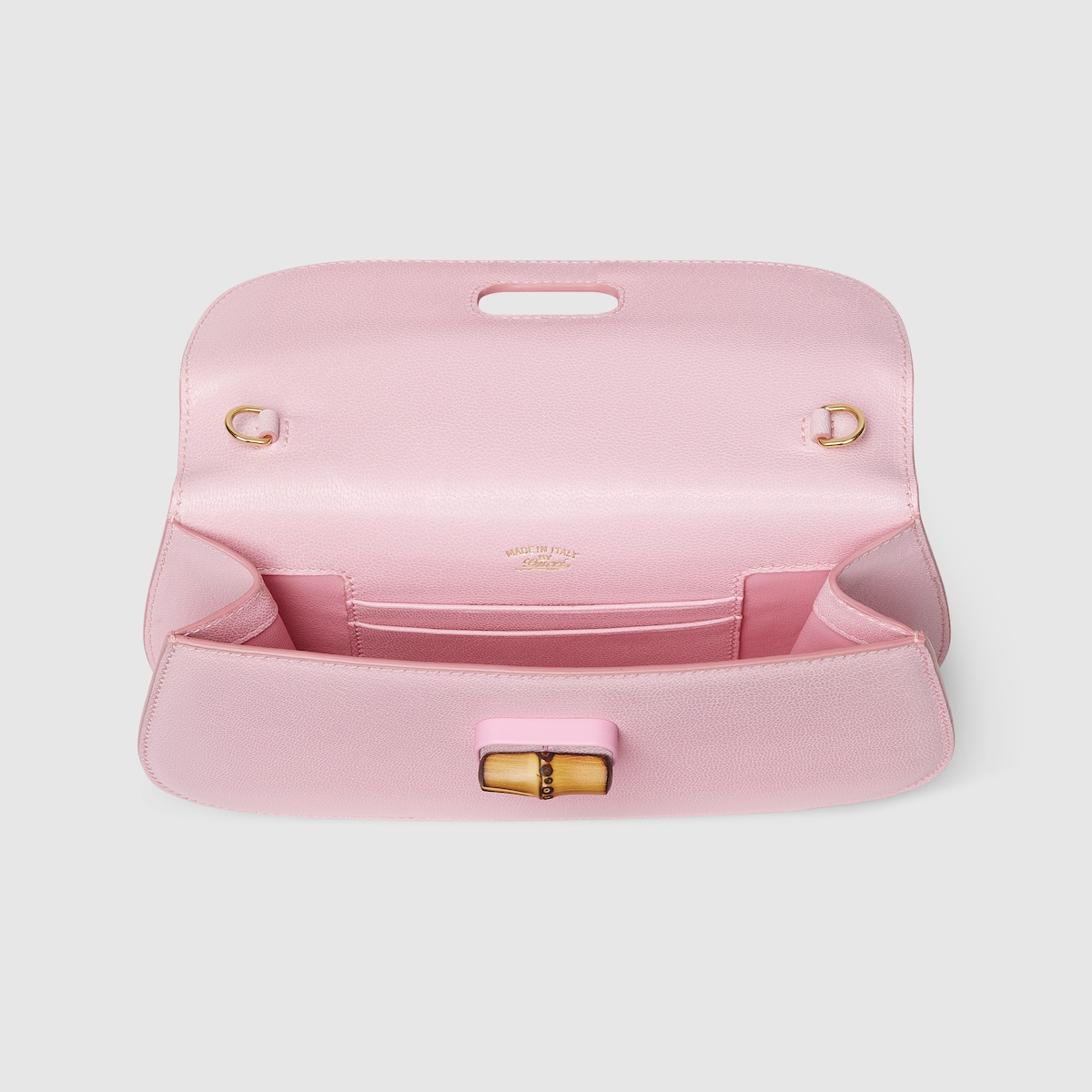 Bamboo clutch in light pink leather | GUCCI® US
