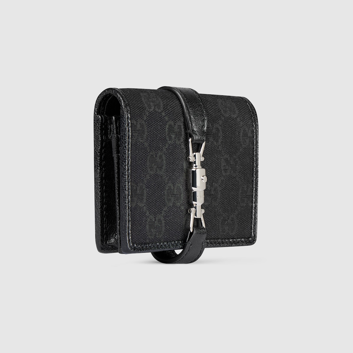 Gucci Jackie small wallet in black GG canvas | GUCCI® ZA