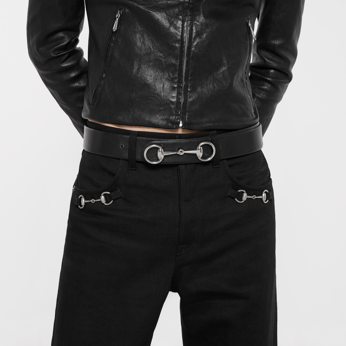Gucci Horsebit 1955 belt in black leather - thumbnail 2