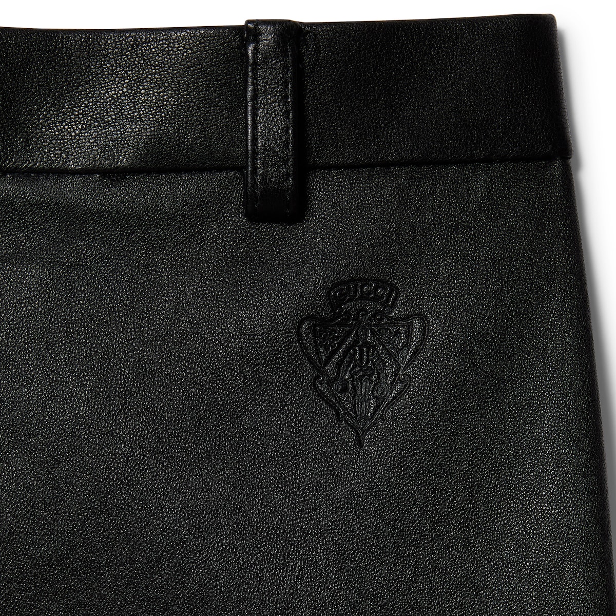 Bonded leather with stretch cotton leggings in black