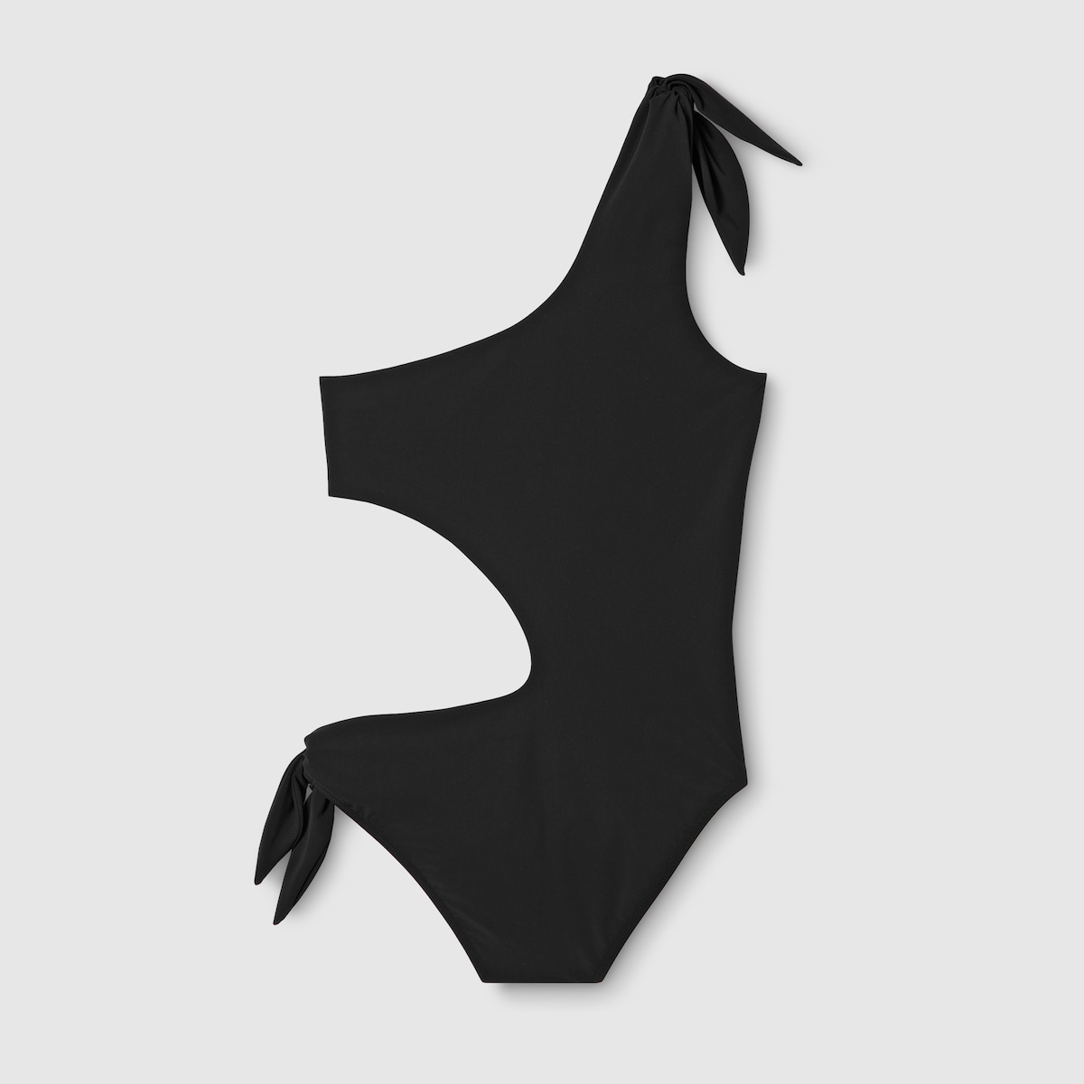 Stretch jersey swimsuit with embroidery in black