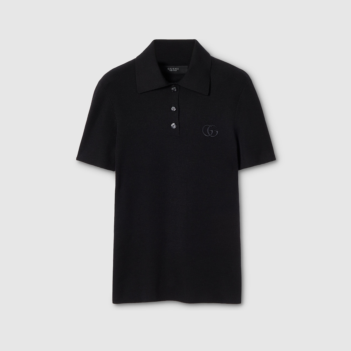 Cashmere silk polo shirt with embroidery in white - thumbnail 5