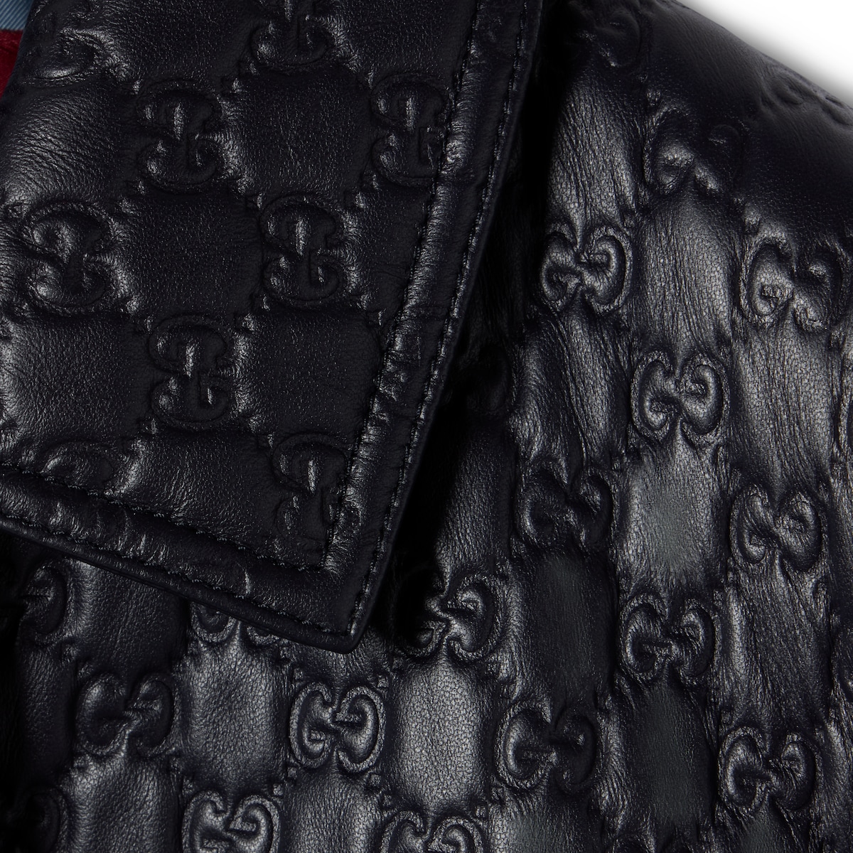 Embossed GG leather jacket in black | GUCCI® US