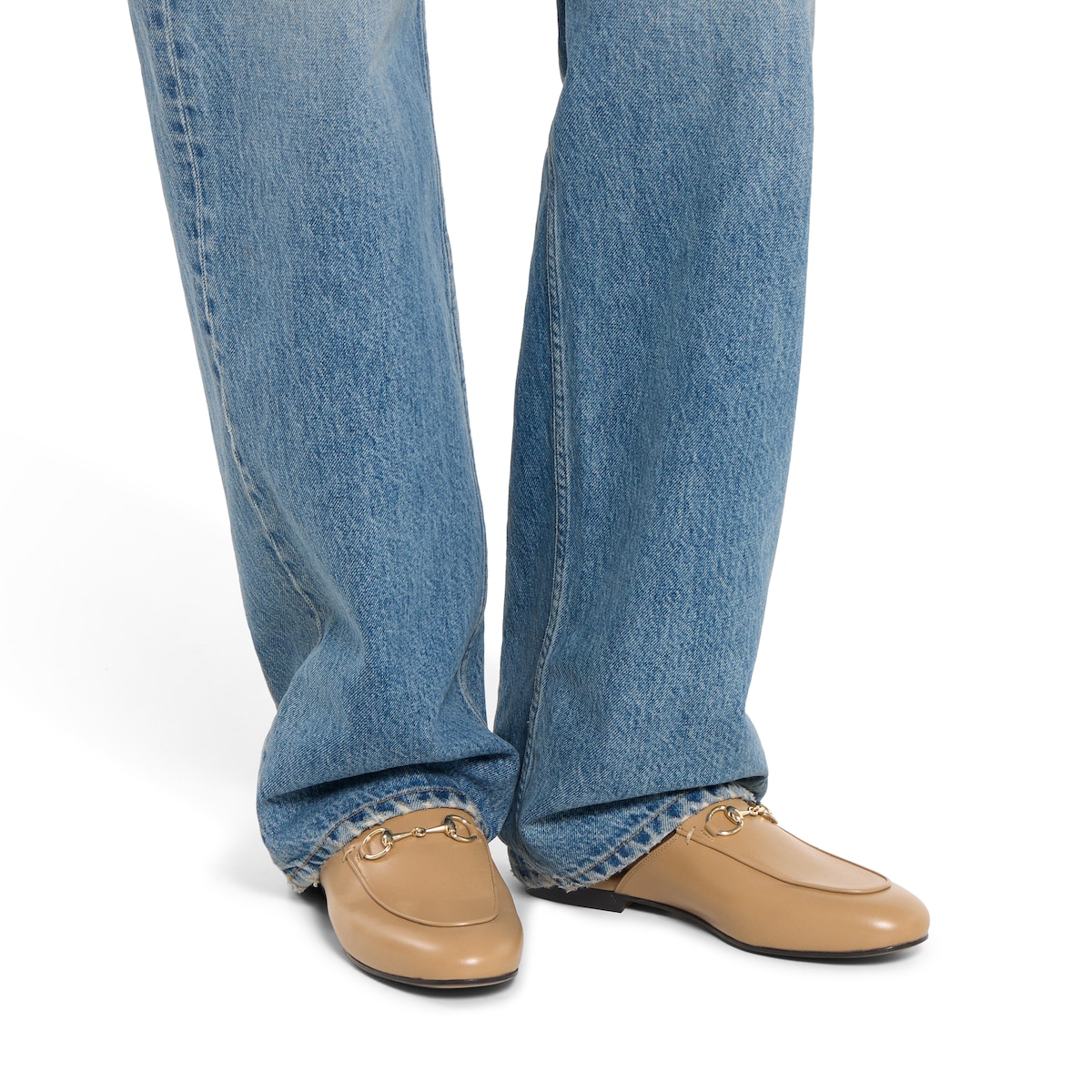Women's Princetown slipper in beige leather
