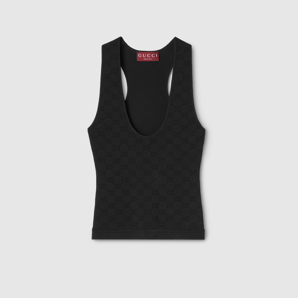GUCCI 黒 M タンクトップ コットン100% Cotton rib tank top with Web GUCCI 黒 M タンクトップ コットン100% Cotton rib tank top with Web