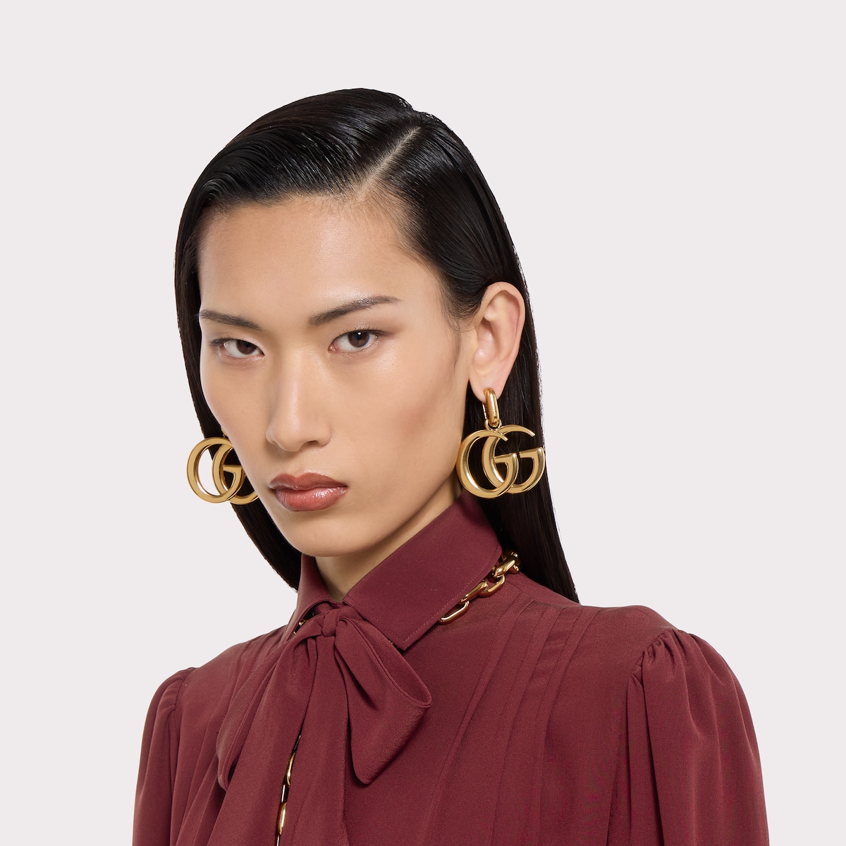 GUCCI ピアス　ゴールド＆ブラック　ダブルGピアス ダブルG ピアス ・ゴールドトーン ブラス | GUCCI公式