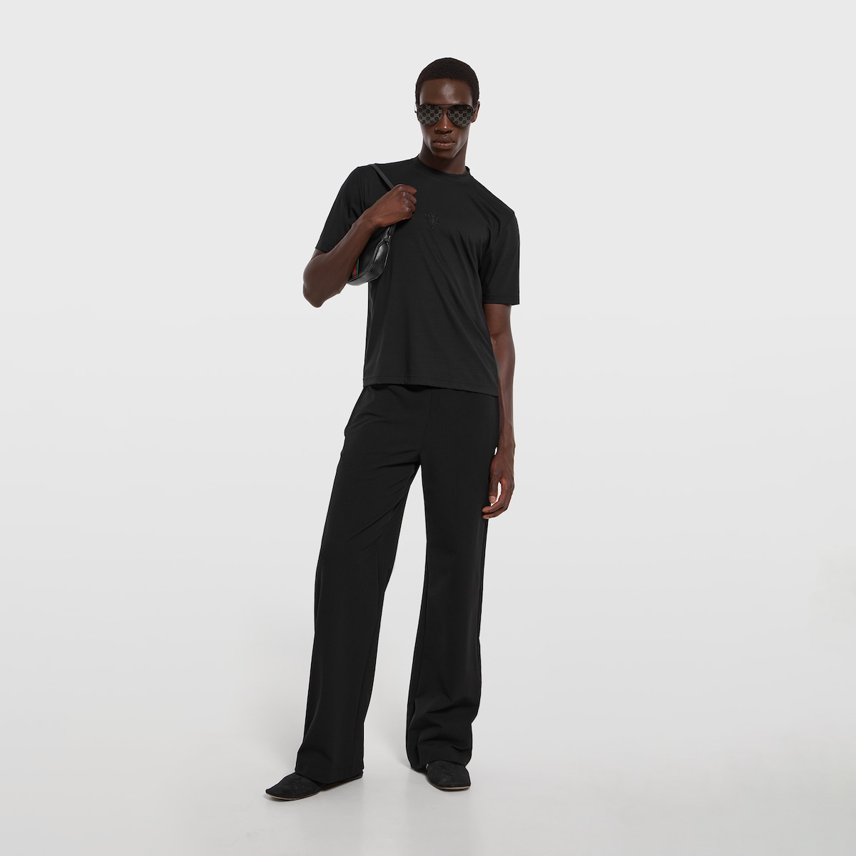Soft rayon jersey T-shirt with embroidery in white - thumbnail 5