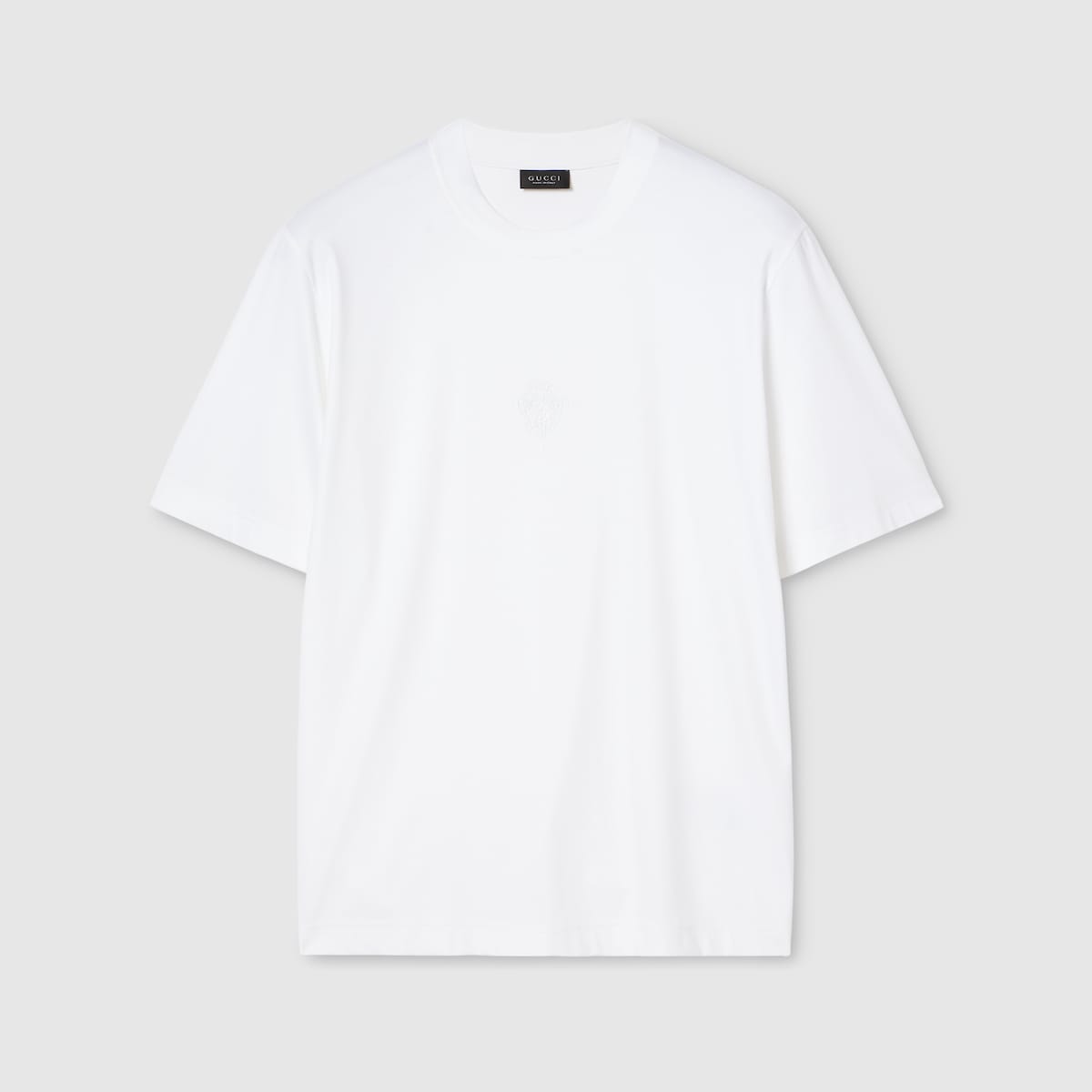 Soft rayon jersey T-shirt with embroidery in white - thumbnail 10