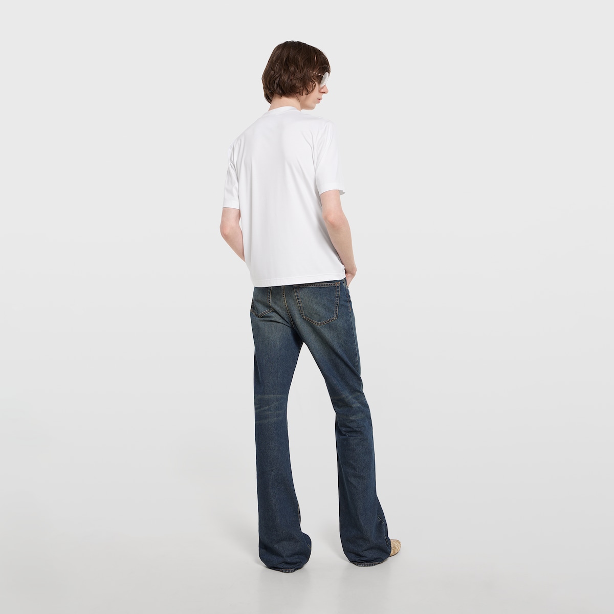 Soft rayon jersey T-shirt with embroidery in white - thumbnail 8