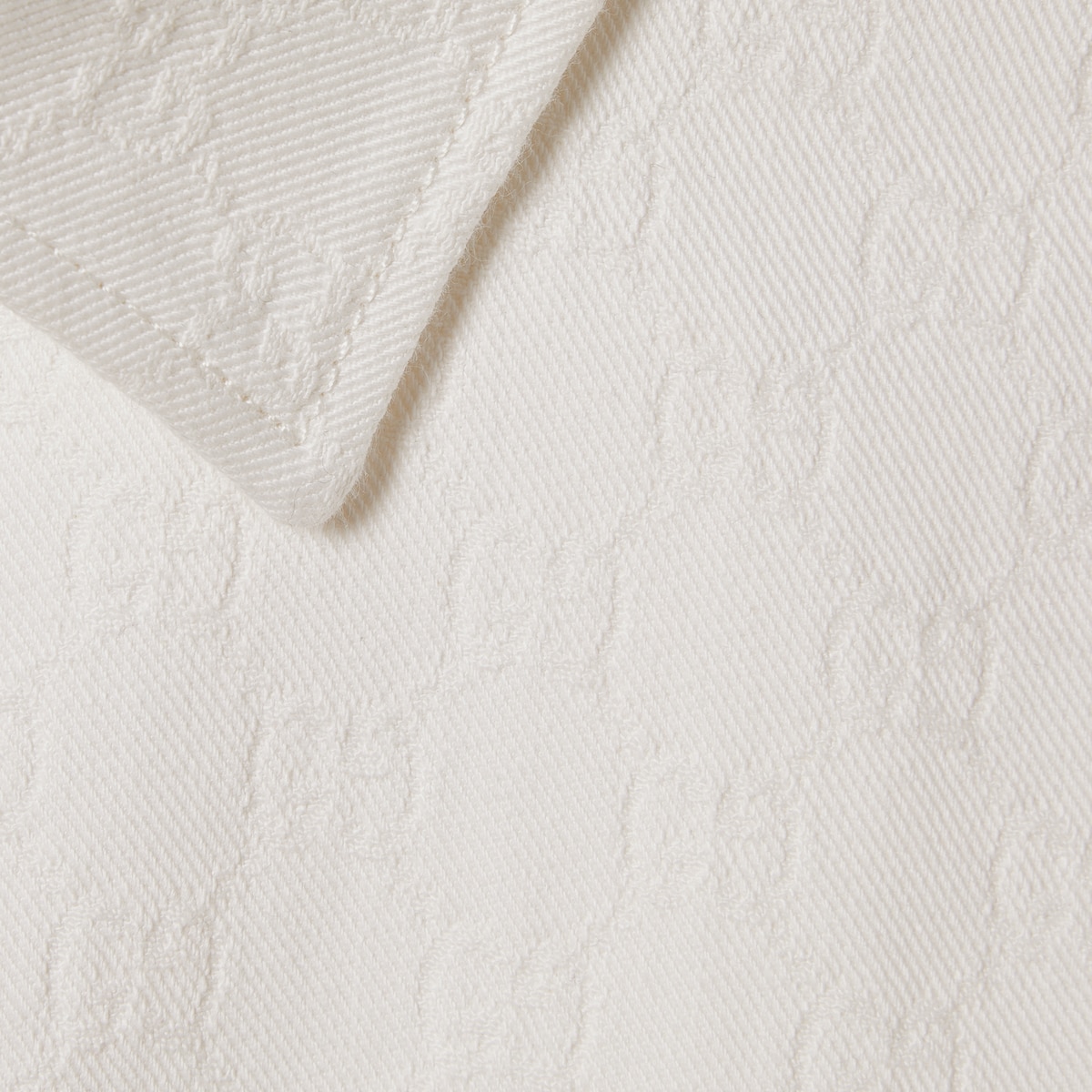 GG cotton denim jacquard shirt in white - thumbnail 2