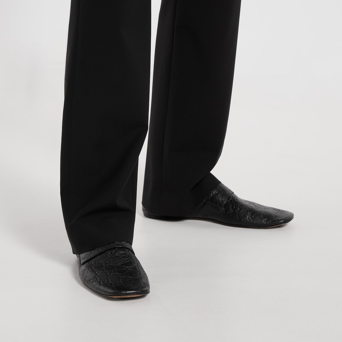 Men's Ragazzo loafer in black embossed GG leather - thumbnail 7