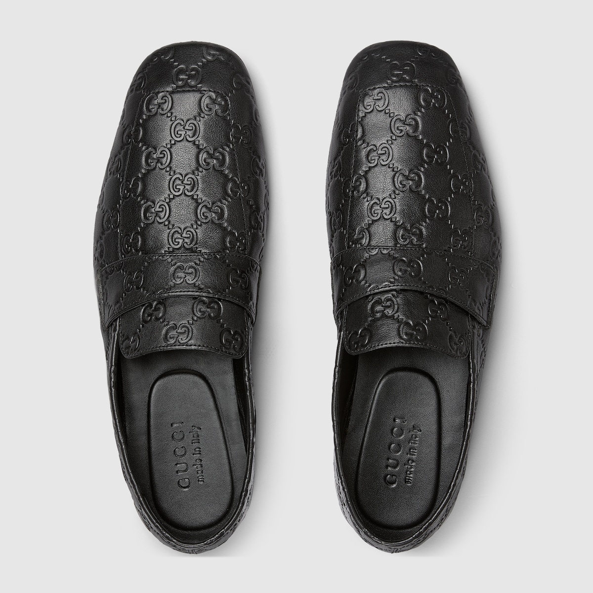 GG Men's Loafer Black GG Gold Cowhide 736977