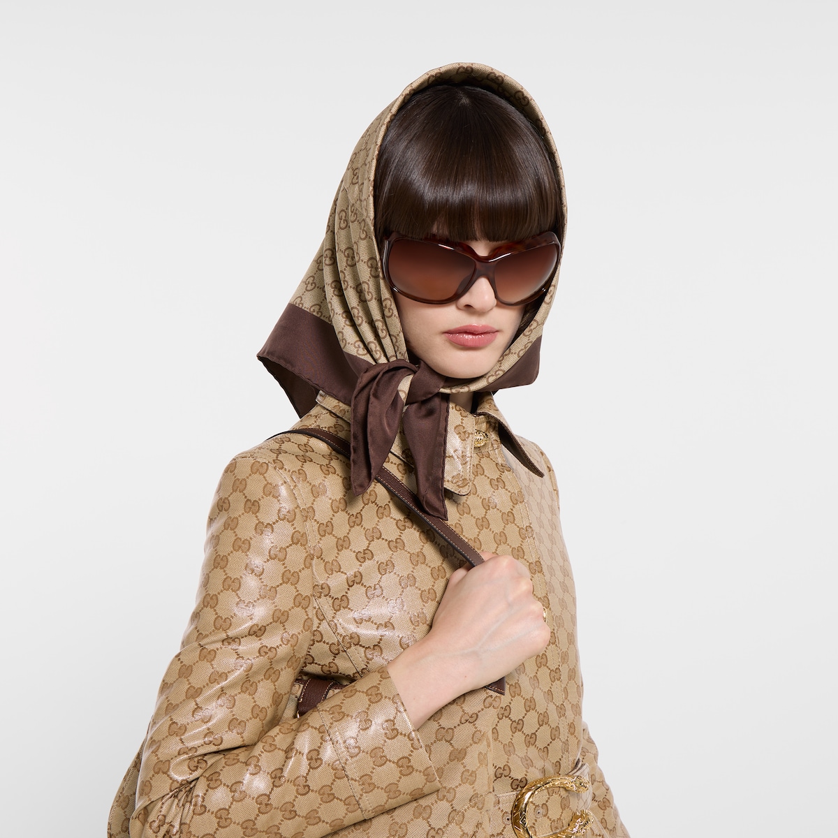 GUCCI ヘアバンド ブラウン ストーン装飾 847863_4HBEY_9800_001_100_0000