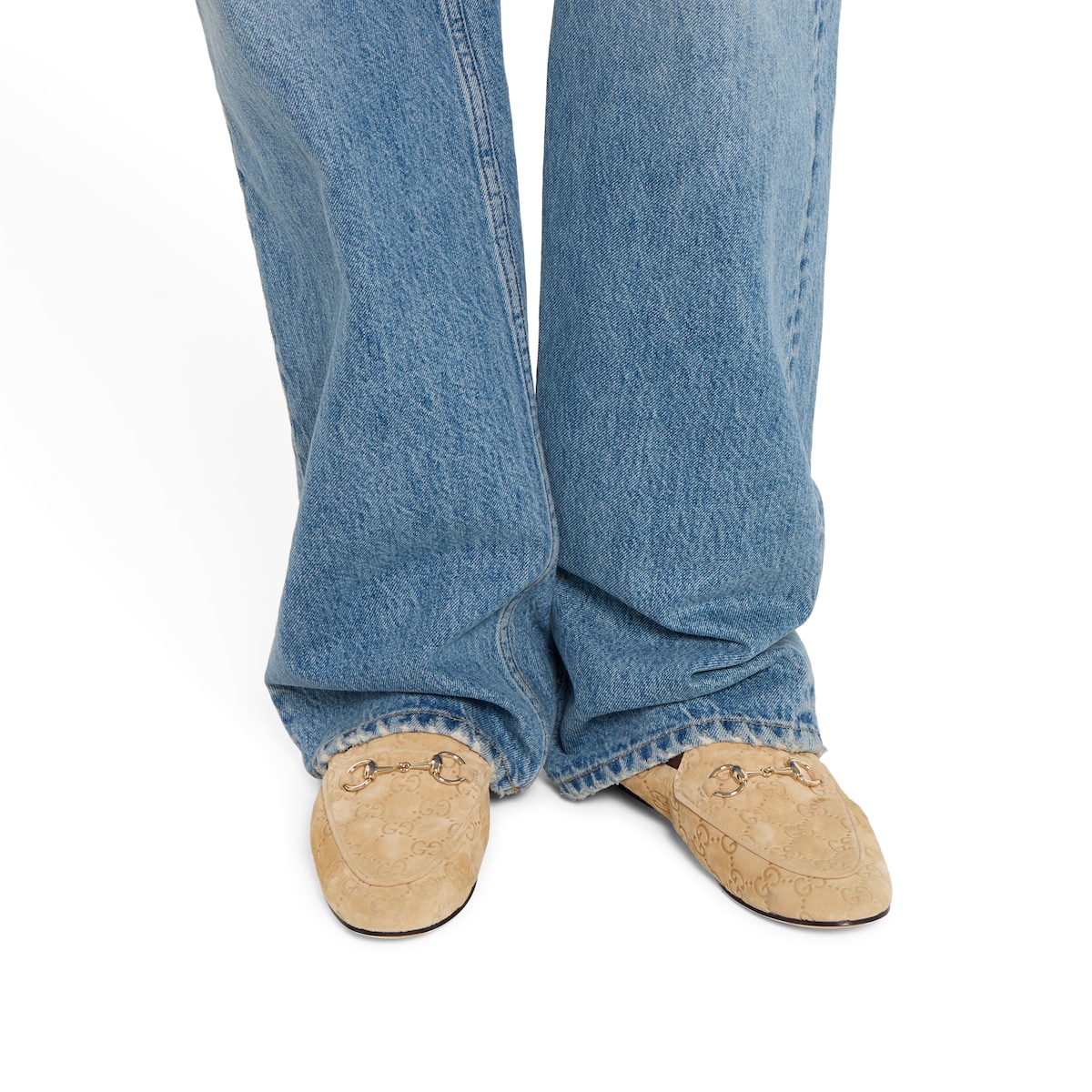 Women's Jordaan loafer in beige GG suede - thumbnail 2