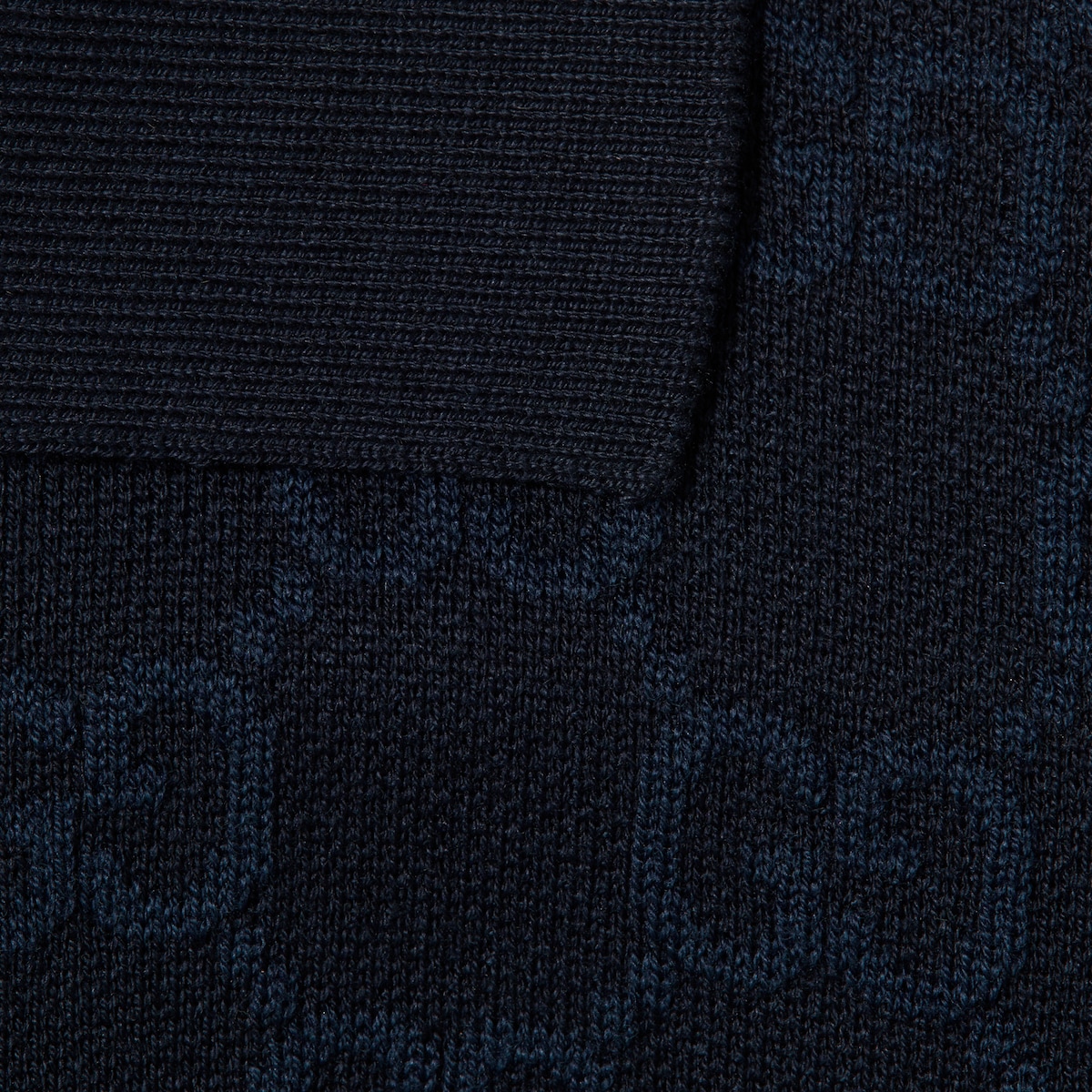 GG cotton silk jacquard polo shirt in dark blue