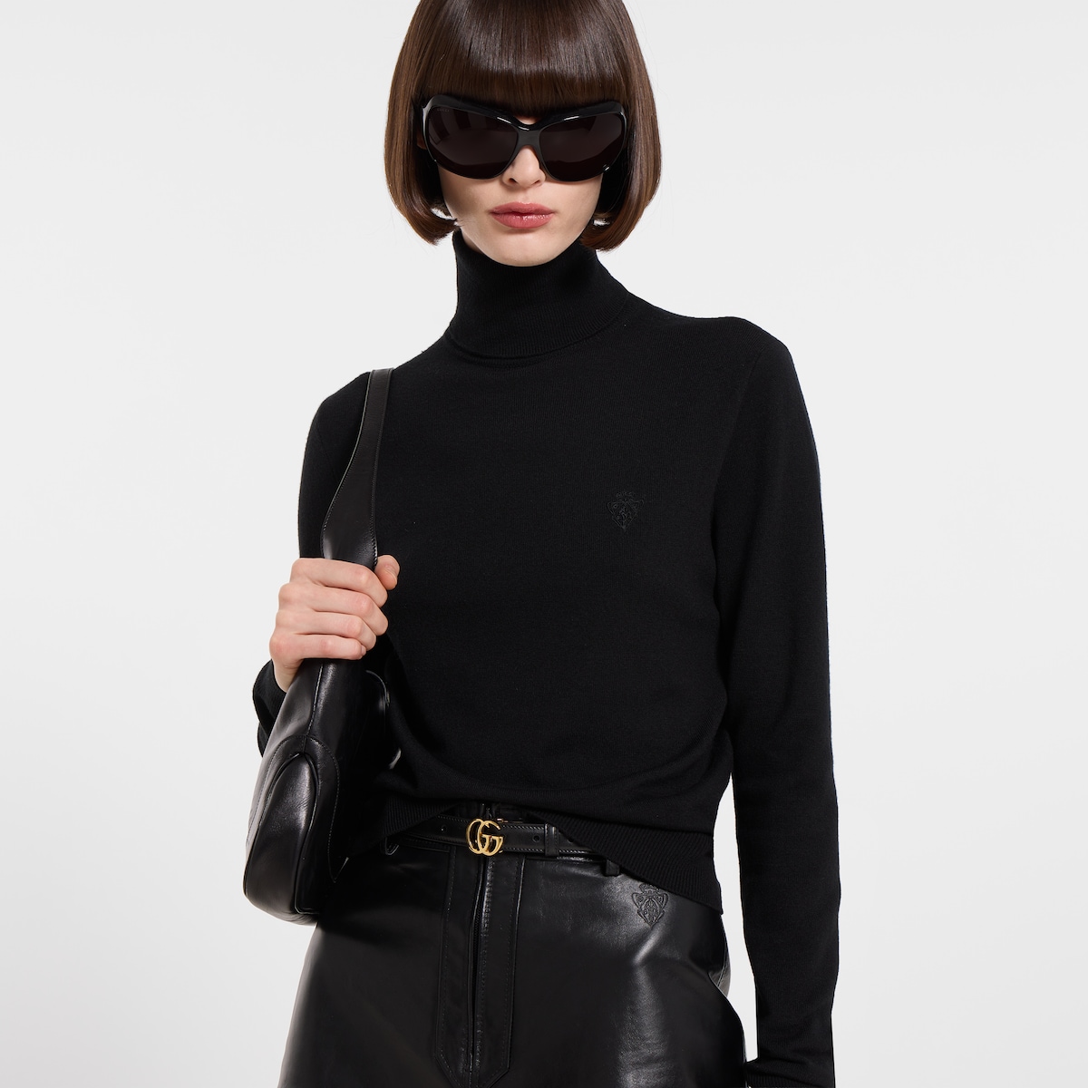 GG Marmont thin belt in brown leather - thumbnail 4