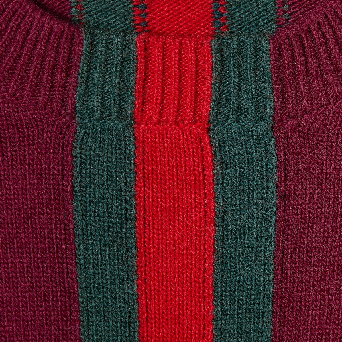 Knit wool sweater with Web intarsia in bordeaux | GUCCI® US
