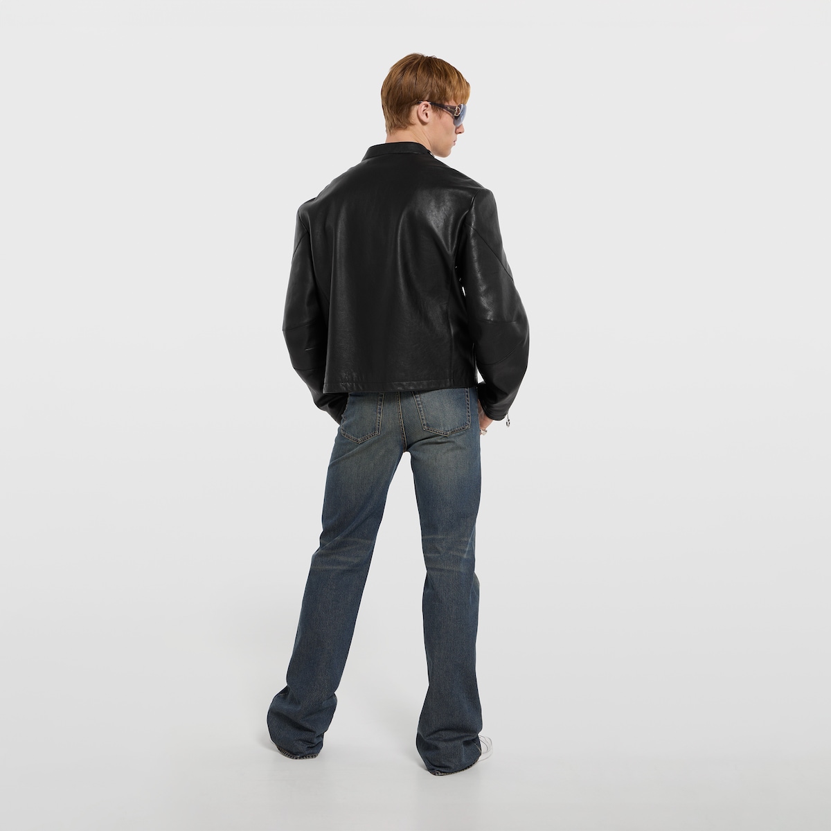 美品☆ グッチ ジャケット カシミヤ レザー 麻　黒 ホースビット 美品☆ グッチ ジャケット カシミヤ レザー 麻 黒 ホースビット - メルカリ