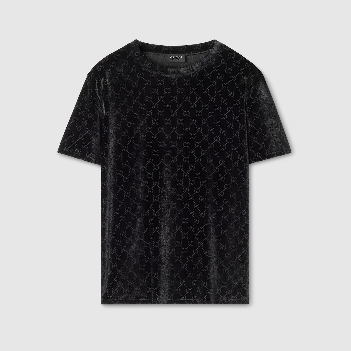 GG stretch velvet devoré T-shirt in black - thumbnail 4