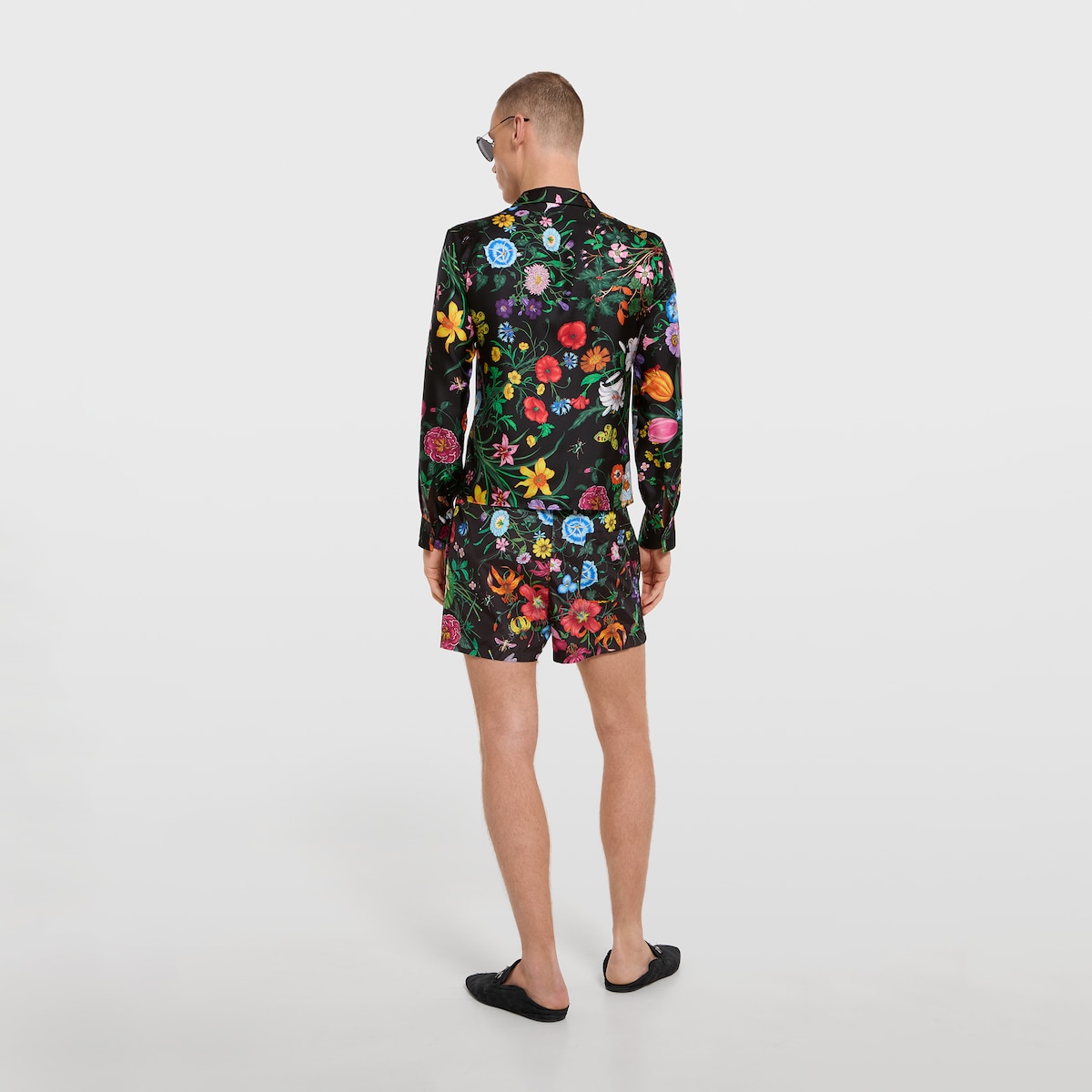 Printed nylon swim shorts in multicolor