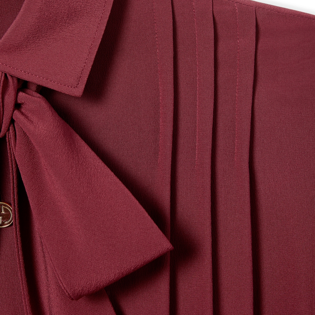 Silk crêpe de chine dress in bordeaux - thumbnail 3