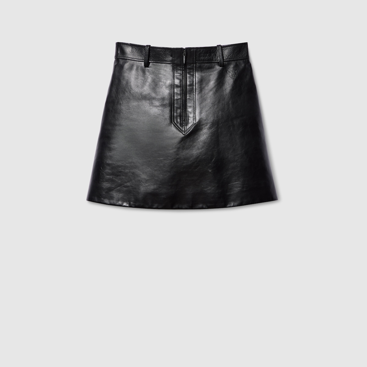 GUCCIレザースカート Leather mini skirt in black | GUCCI® JP