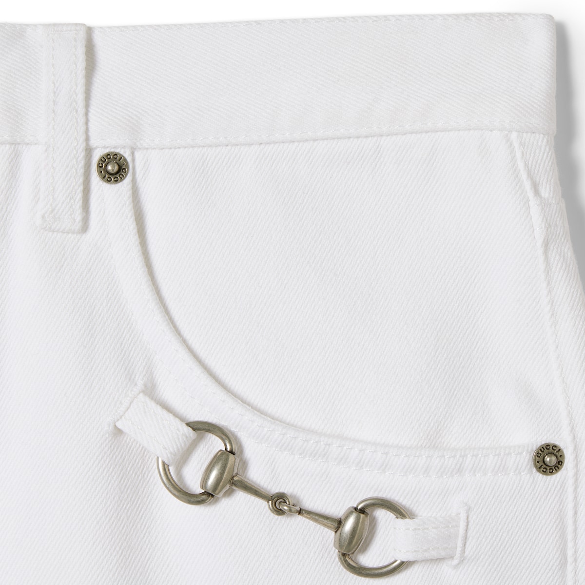 GUCCI 現行タグ デニムジャケット GG ホースビット ストレッチ S 中古