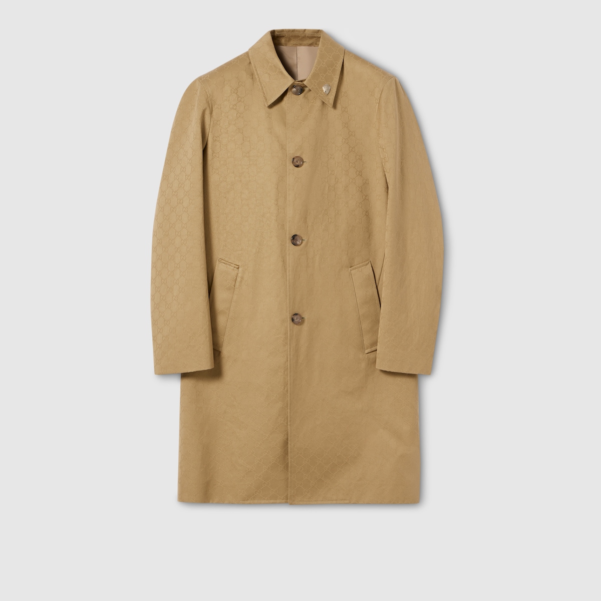 GG cotton gabardine coat in beige - thumbnail 4
