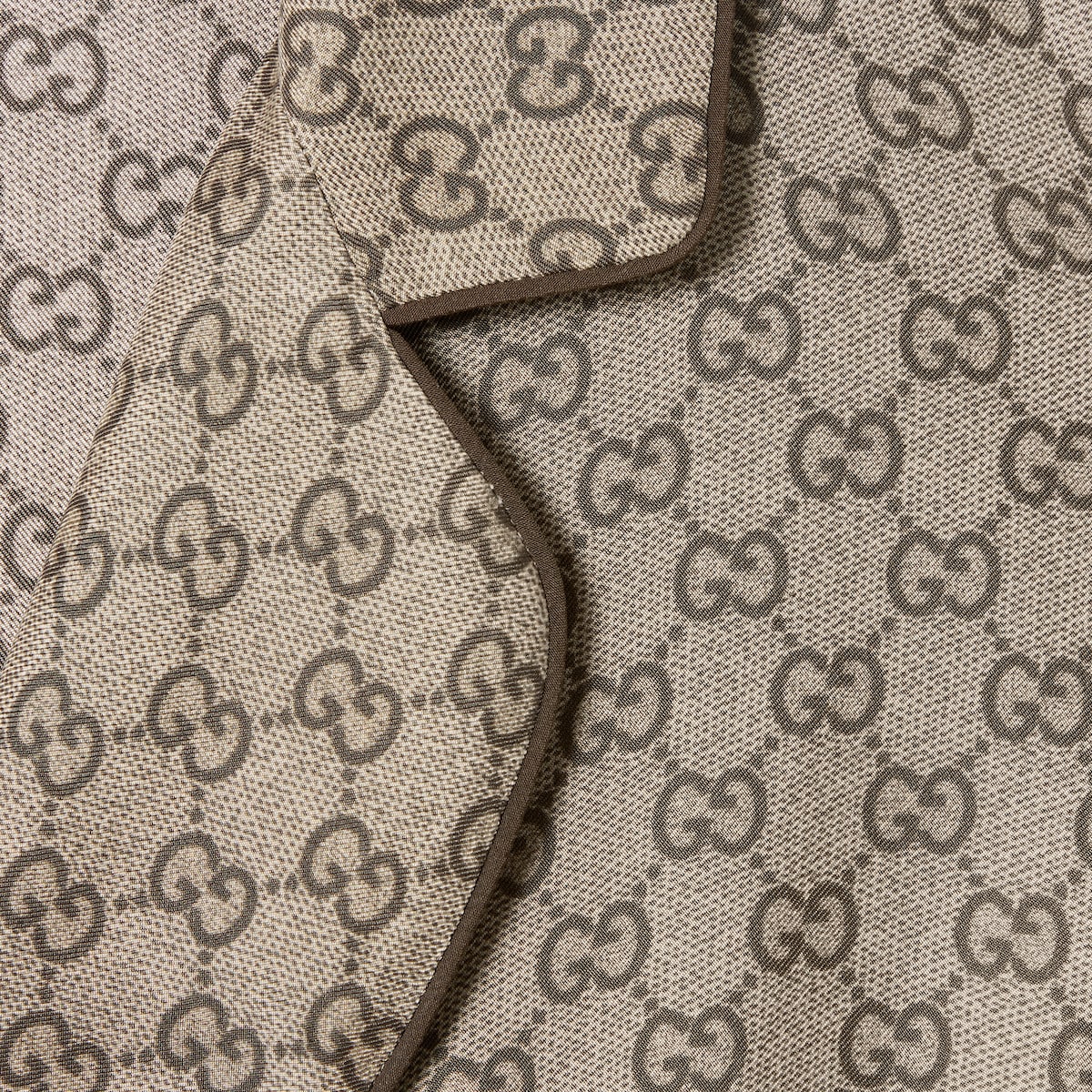 プリント シルクツイル シャツ ・ベージュ＆ダークブラウン | GUCCI公式