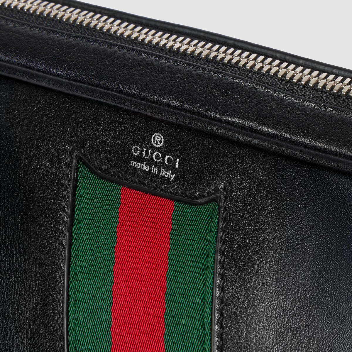 Web Trademark small crossbody bag in black leather - thumbnail 3