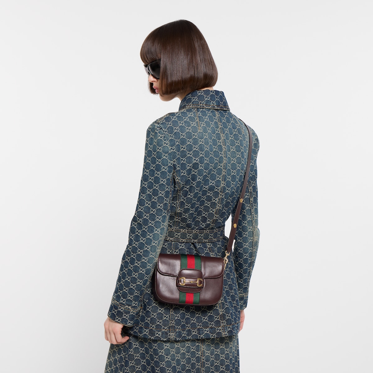 Gucci Horsebit 1955 small shoulder bag in dark brown leather