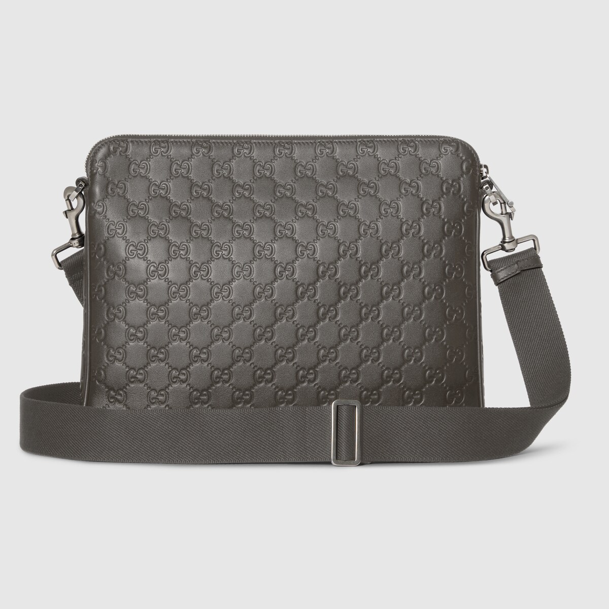 GG Emblem medium crossbody bag in black GG leather - thumbnail 10