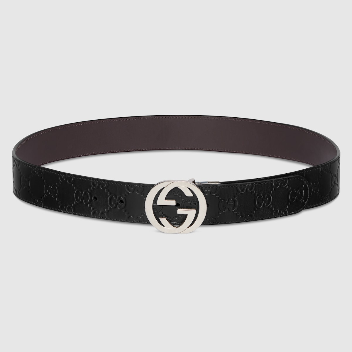 Reversible belt with Interlocking G buckle in black Supreme and leather - thumbnail 9