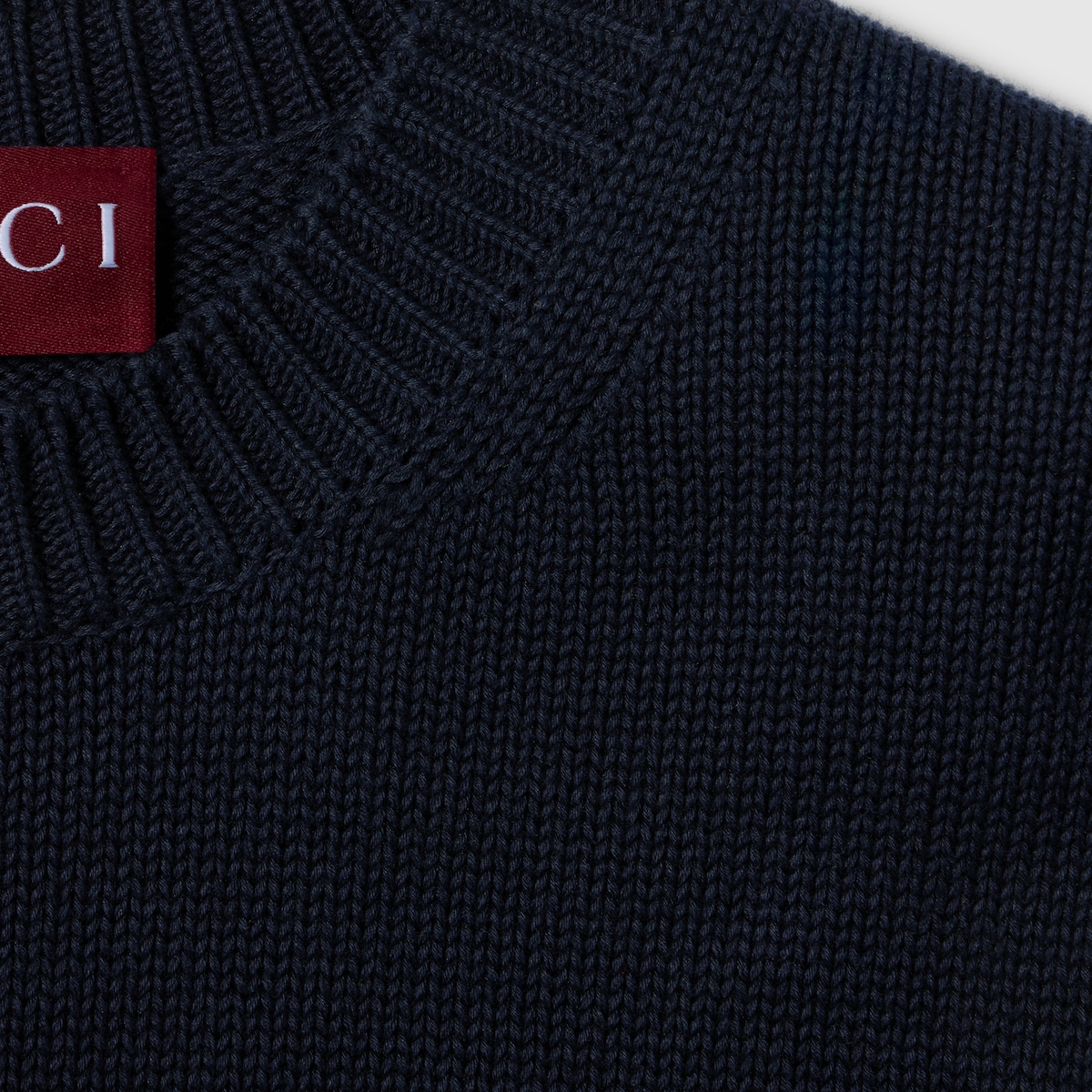 Cotton sweatshirt with embroidery in dark blue - thumbnail 4