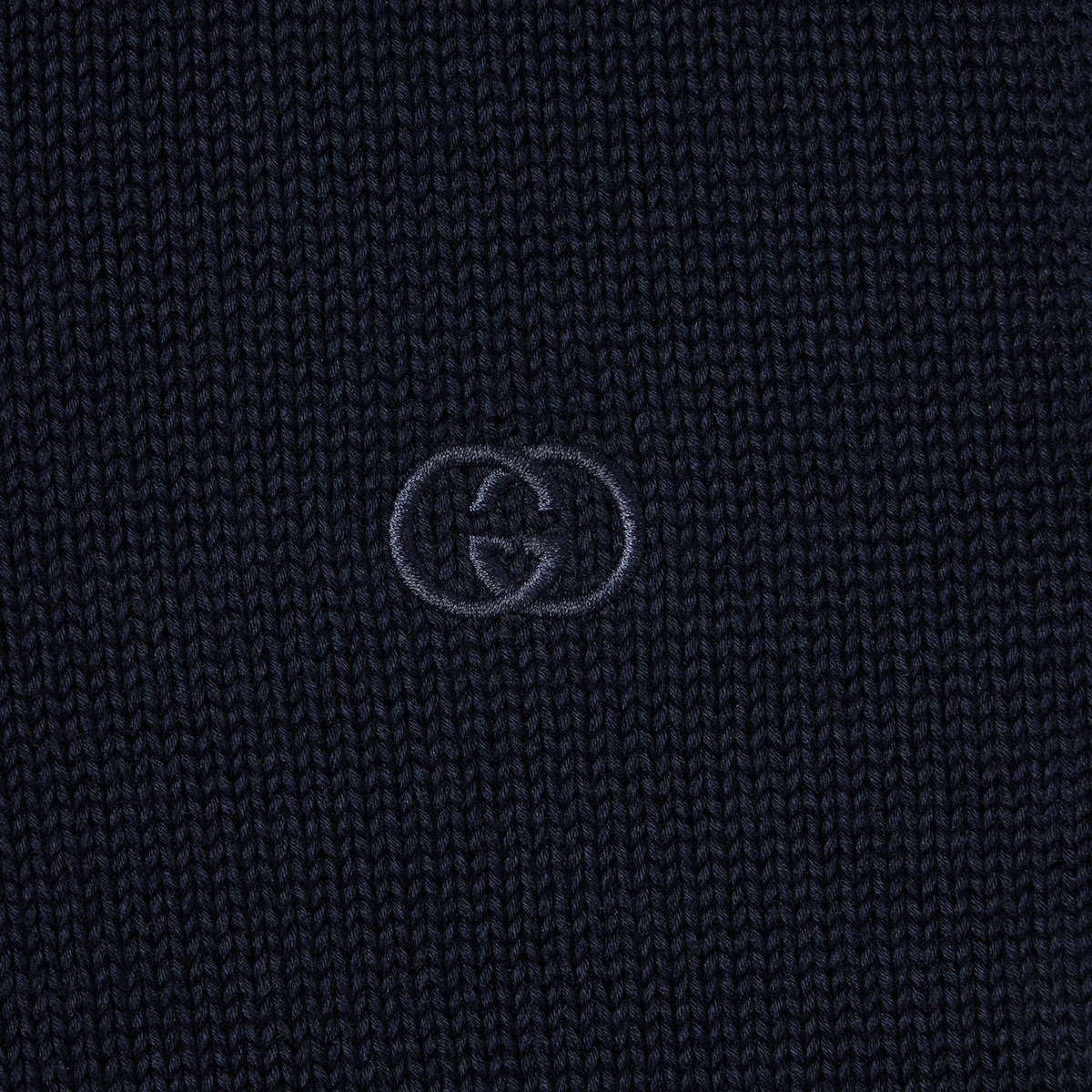 Cotton sweatshirt with embroidery in dark blue