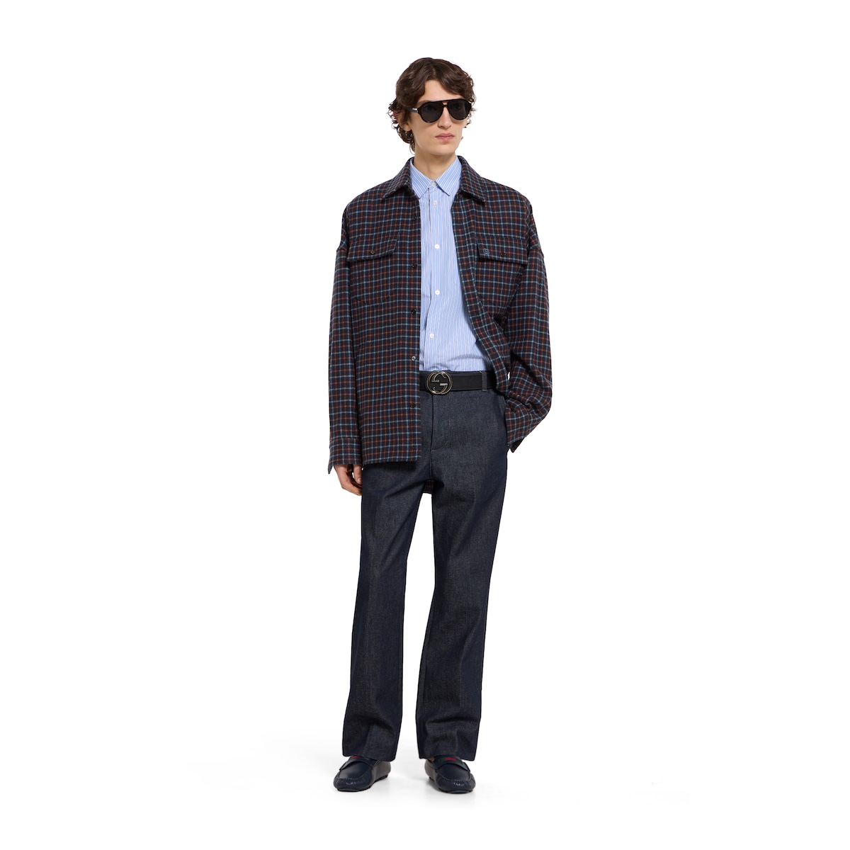 Men's driver with Web detail in dark brown leather - thumbnail 8