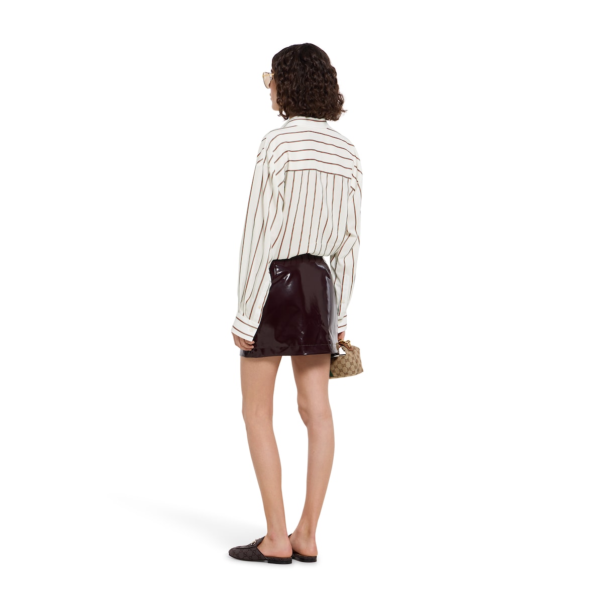 Web silk jacquard shirt in white | GUCCI® US
