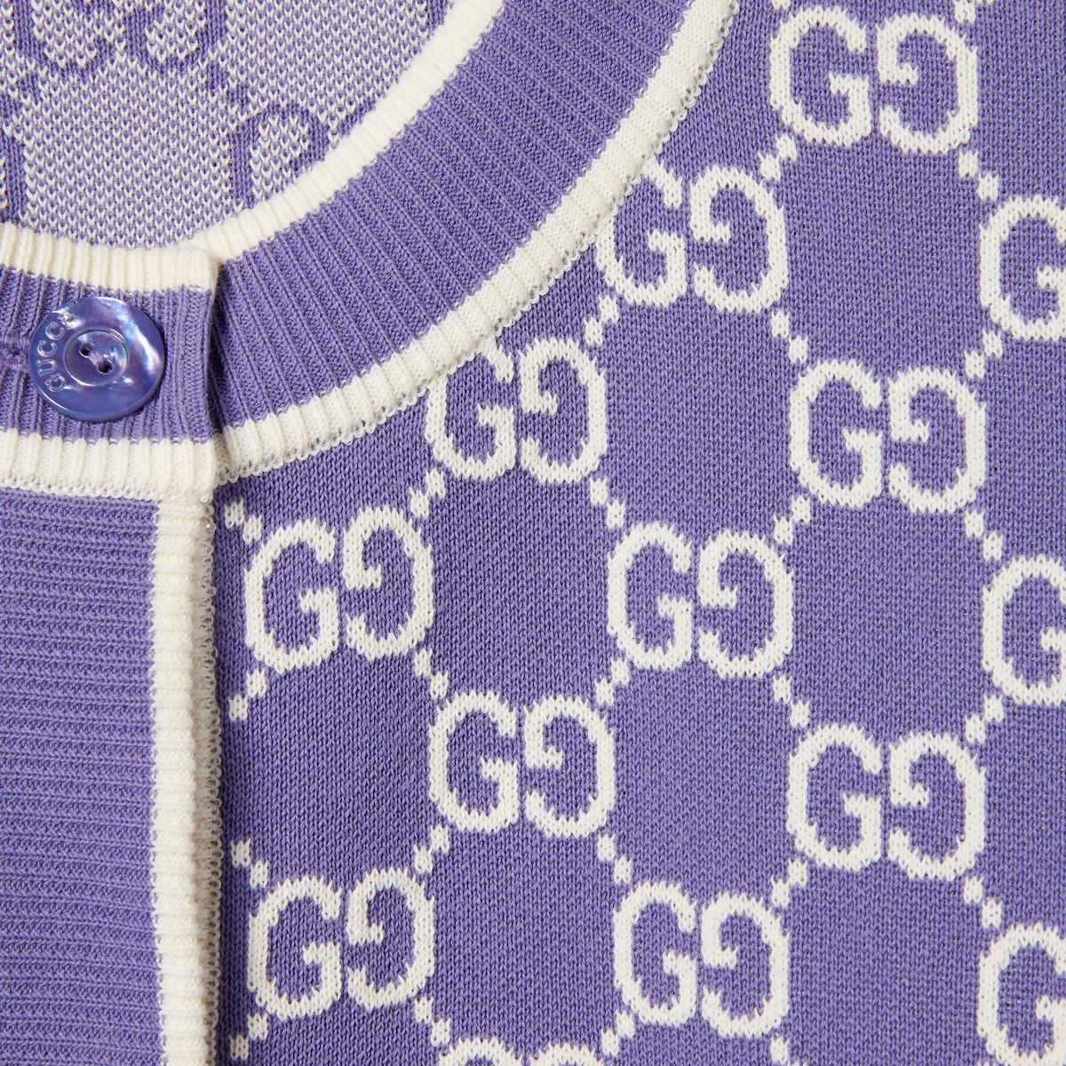GG fine cotton jacquard cardigan in purple | GUCCI® US