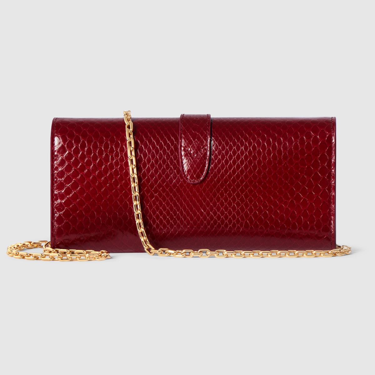 Gucci Jackie python wallet on chain in dark red - thumbnail 3