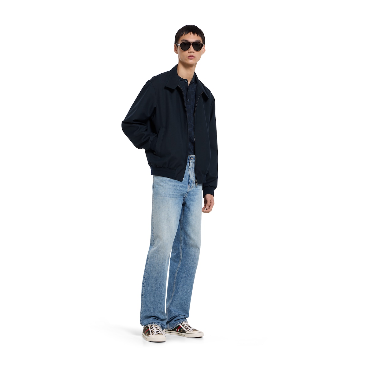 Men's Gucci Tennis 1977 trainers in black and grey canvas | GUCCI® LU