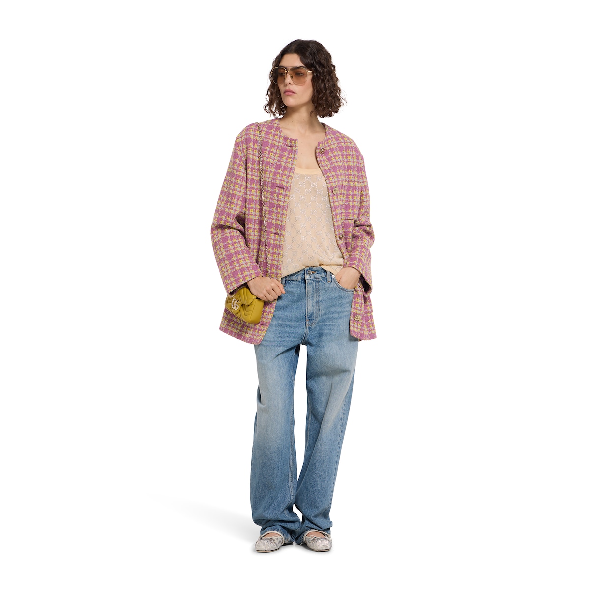 Wool bouclé jacket in multicolor - thumbnail 3
