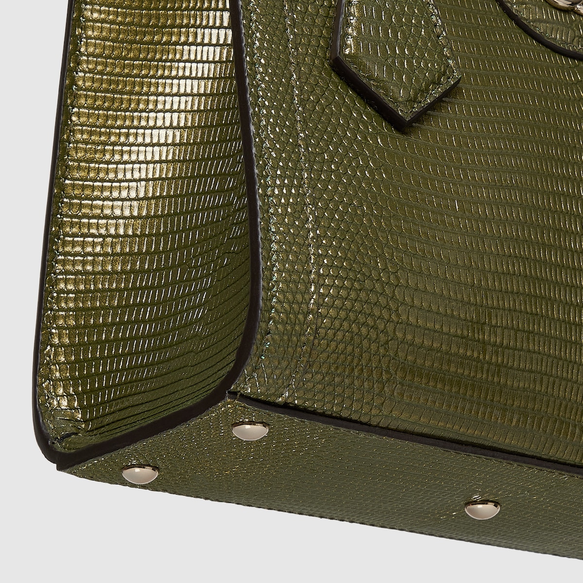 Aliyさま専用　GUCCI グッチシマ レザー ボディバッグ 収納袋、箱付属 グッチ ダイアナ〕リザード スモール トートバッグ ・フォレスト