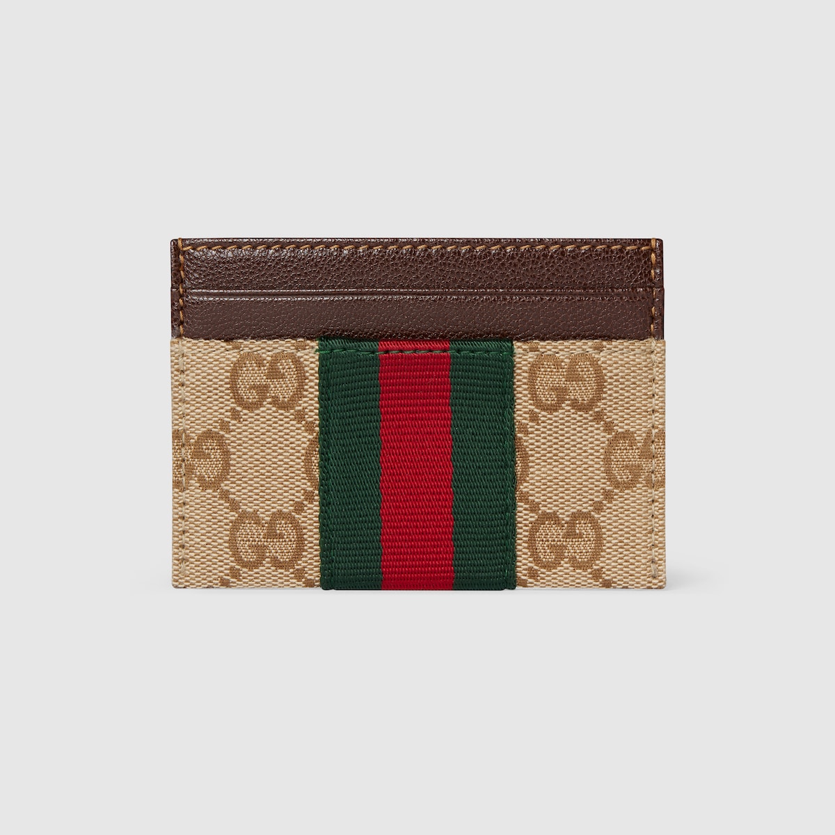 Gucci GGキャンバス ケース ウェブ付き GG カードケース ・サンド＆ブラウン GGキャンバス | GUCCI公式