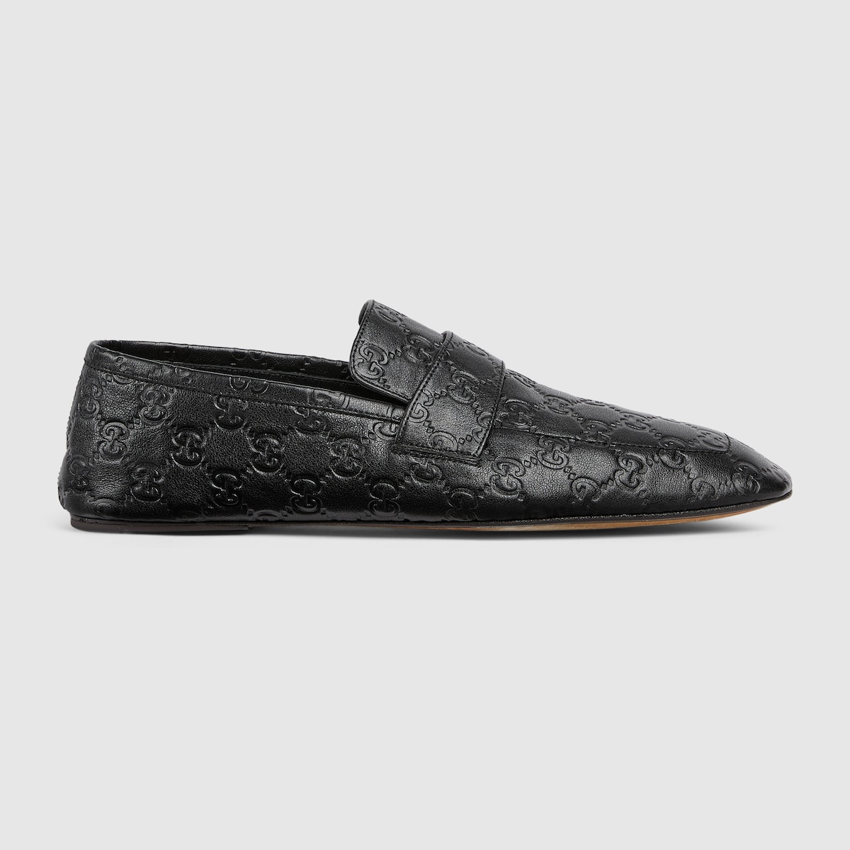 Men's Ragazzo loafer in black embossed GG leather